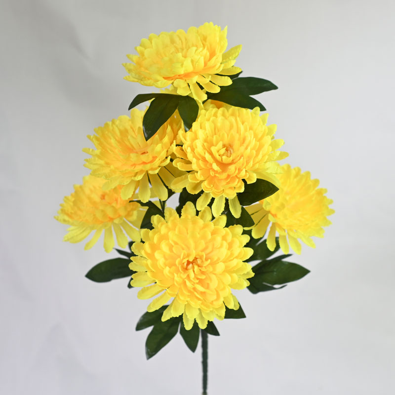 Fábrica mayorista de simulación de 7 flores ricas y lujosas flores simuladas decoración floral paisajismo simulación flores falsas flores flores falsas flores flores falsas flores de crisantemo