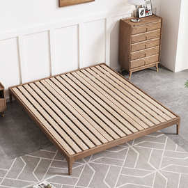 北欧实木床无床头床小户型1.2单人床1.35米1.5米白蜡木家用床架子