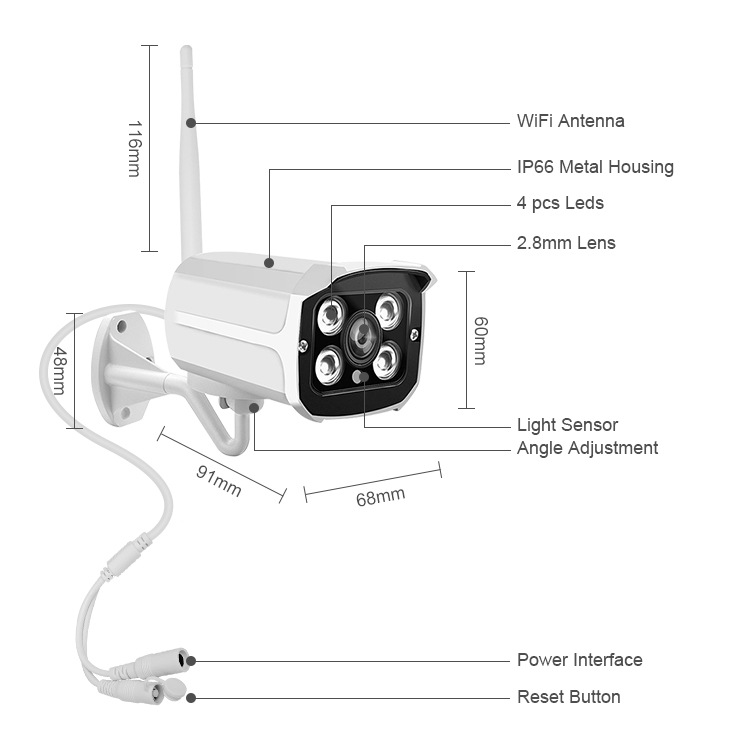 Tuya Wireless Smart 2 Megapixel HD Network Package NVR Manufacturer Wholesale 4-Piece Security Camera Set