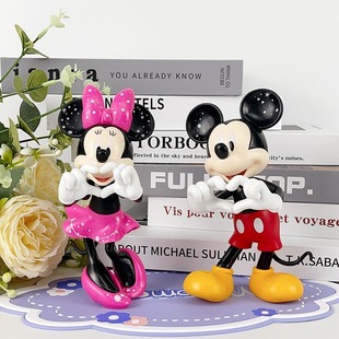 Colorful Mickey and Minnie Mouse Couple Set for Valentine's Day Cake Baking Decoration Mickey Mouse Figurine