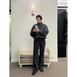 现 2025冬季新款韩国设计师nothing wr*tten茧型灯芯绒休闲裤