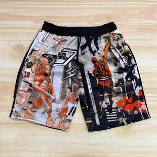 Drifit sublimation shorts sports men's beach pants 3D digital print men's loose pants