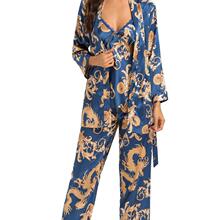 74065 Silk Satin Couple Pajamas Set ��˿����˯�� �羳����