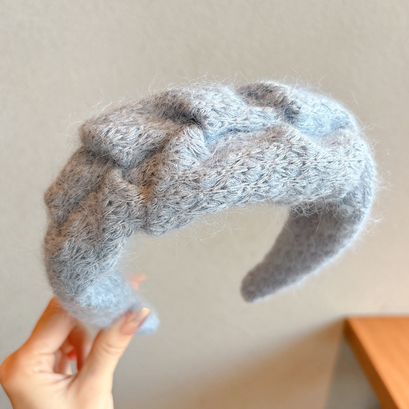 Otoño y invierno retro de moda de alto nivel sensación de banda ancha de cabello temperamento simple lavar la cara banda de cabeza para salir al cabello accesorios para el cabello