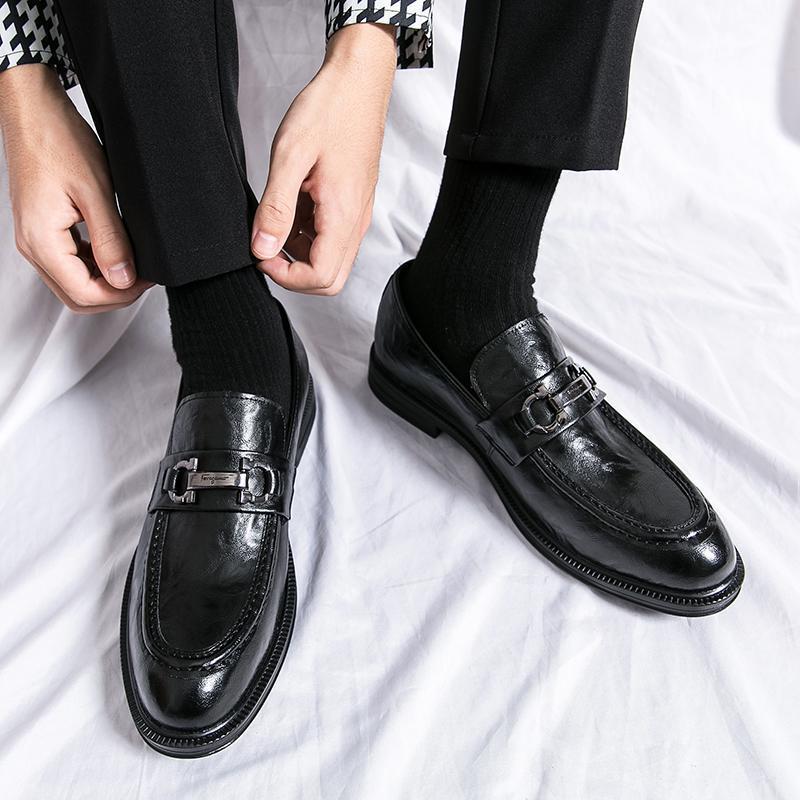 2025 zapatos de cuero para hombre Brock británico casual de negocios zapatos formales para hombre aumento de zapatos de traje a juego zapatos de boda y novio image 3