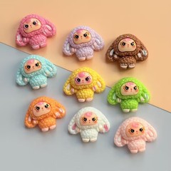 漫画赤ちゃん垂れ耳ウサギ diy 樹脂アクセサリー手作りヘアピン頭飾り携帯電話ケース電気自動車装飾材料卸売