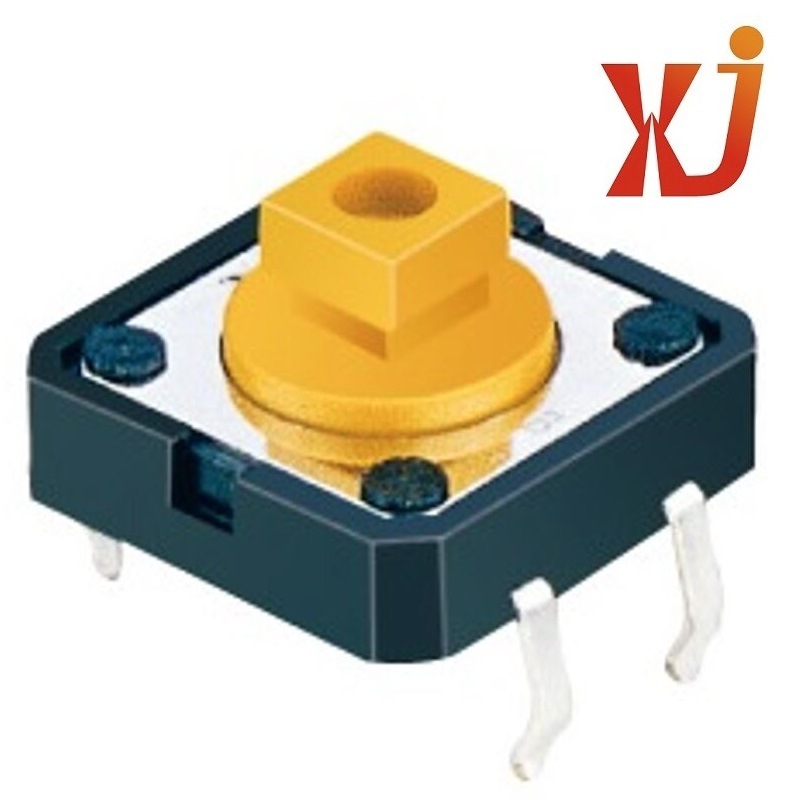 四脚插件按钮开关 12mm*12mm 立式轻触开关  自复位轻触开关高7.3