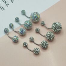 超闪高级感钻球耳钉厂家批发欧美小众设计感耳骨钉肚脐钉鼻钉耳饰