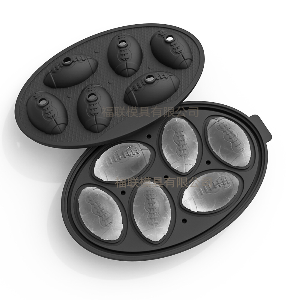 Fulian nuevo rugby bandeja de hielo cubo de hielo molde de silicona bandeja de hielo molde de hielo whisky copa de vino bandeja de hielo