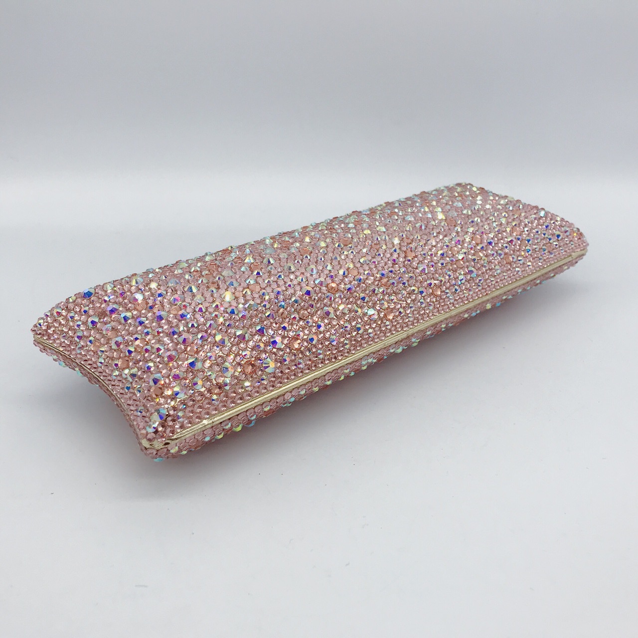 Túi clutch nữ đính đá rhinestone cầm tay hộp cứng dự tiệc — 10 # xanh ngọc chi tiết 57