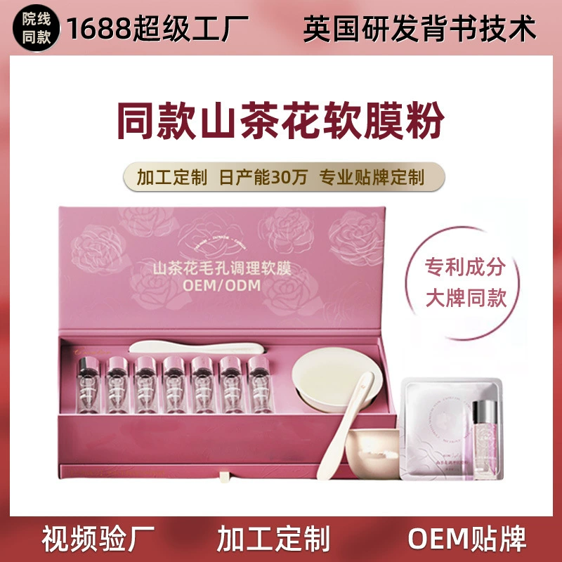 Индивидуальная маска-пудра с экстрактом камелии для очищения пор, сужения и восстановления, грязевая маска для лица, OEM очищение и сужение пор