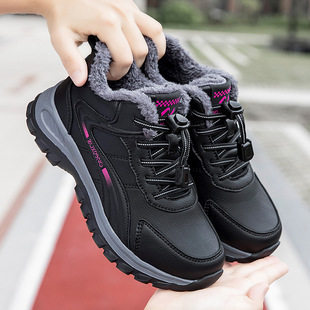 Elderly Shoes Women's Winter Mother Shoes fleece-lined Warm Cotton Shoes Middle-aged and Elderly Walking Shoes Non-slip Casual Dad sneaker