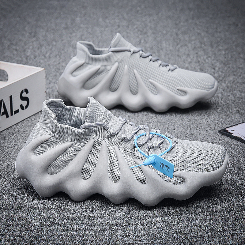 Zapatos deportivos casuales de pulpo tejido coreano zapatos de pareja de moda calcetines volcánicos transpirables zapatos de hombre 2025 nuevo