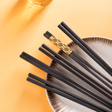 2025紫光檀木筷子高档黑檀乌木八角六角家用高端礼品筷子定制logo