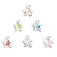 时尚立体五角星水晶合金挂件 星星DIY饰品配件手链项链耳环小吊坠