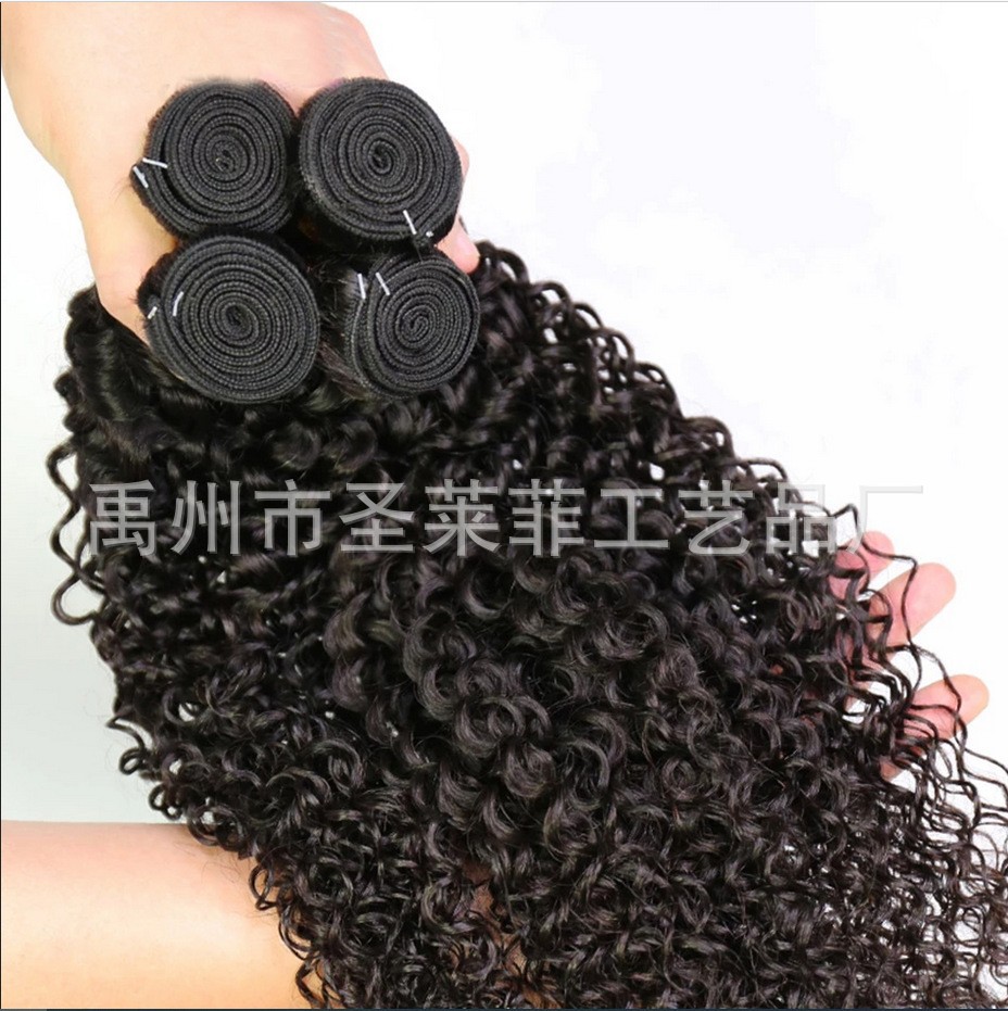 Europe and the United States cross-border sales of genuine wig real Hair curtain Human Hair Curly hair a replacement