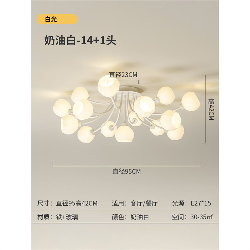 풀 스펙트럼·눈 보호-크림 화이트-15헤드-3색 조광 20W/헤드