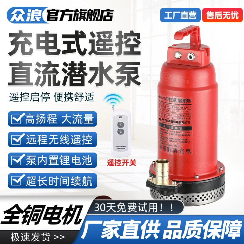 Зарядный портативный погружной насос постоянного тока небольшой беспроводной пульт дистанционного управления 12V домашний сельскохозяйственный поливной насос
