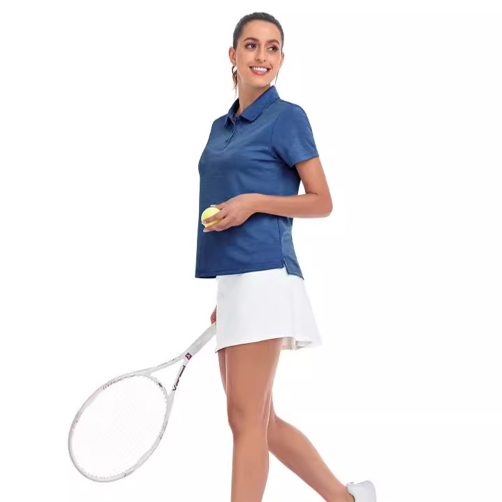 外贸欧美热销女士POLO衫高尔夫服装有领轻质运动印花网球休闲夏季