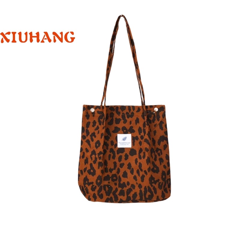 Bolsa de lona portátil de un solo hombro de pana retro de gran tamaño Bolsa de lona portátil de gran capacidad para niñas japonesas