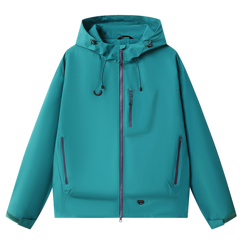 7870冲锋衣男女春秋青少年户外防风防水登山服工装夹克连帽外套|undefined