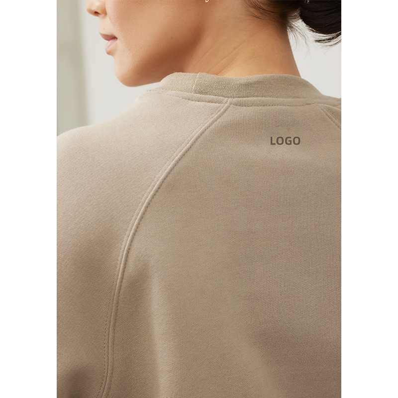 Customized Oem Cross-Border High-Quality Jogger Fleece Plain Crewneck Sweatshirt Custom Embroidered Logo Feminine Round