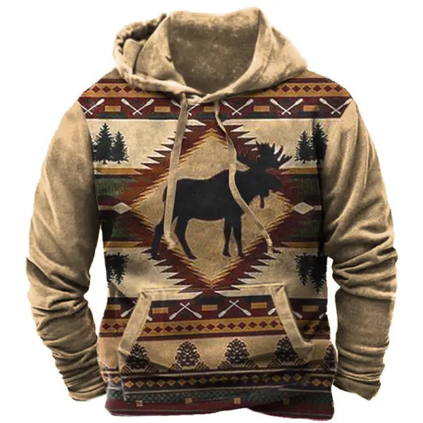2025 otoño e invierno transfronterizo wish nuevo suéter estilo étnico animal estampado 3D casual cómodo suéter con capucha