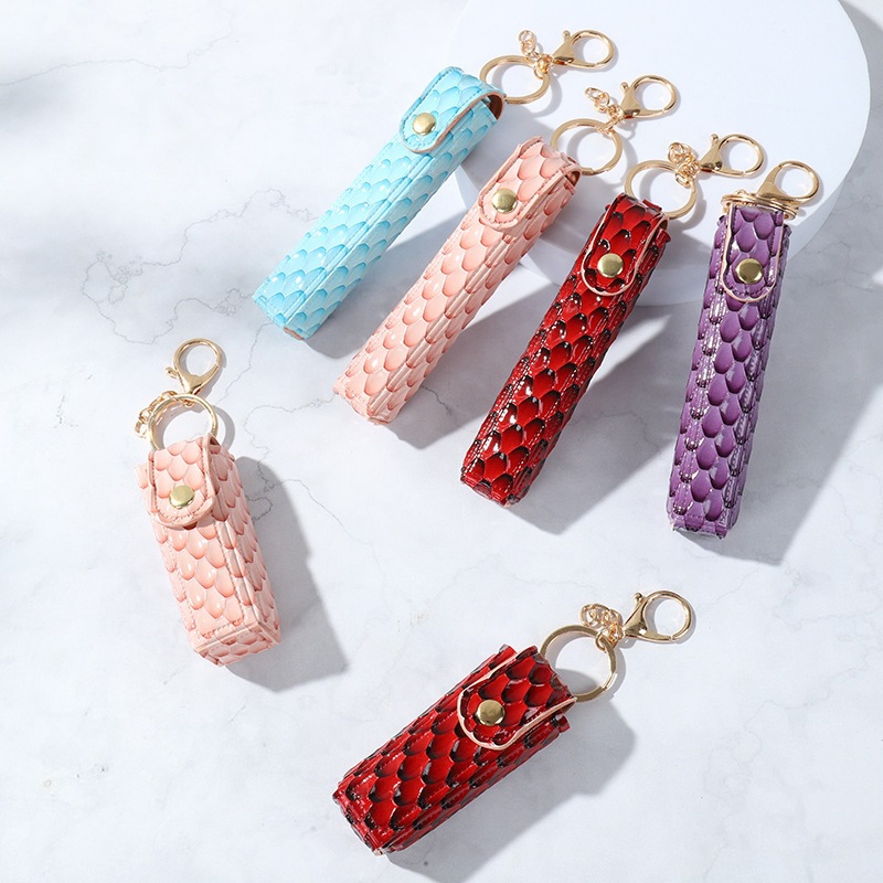 Stylish Mini Lipstick Holder Keychain Nail Tattoo Pendant Portable Bag Charm Street Style