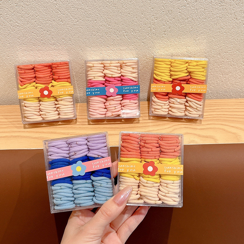 Niños correa de goma niñas no lastimar cabello color caramelo sonido cola de caballo cuerda de cabeza bebé de alta elasticidad pequeña anillo de pelo de pulgar