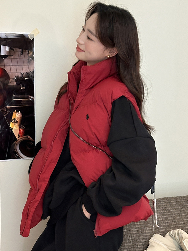 韩系时尚百搭棉服马甲女冬季新款ins叠穿坎肩立领背心外套上衣女|undefined