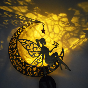 Solar outdoor garden lamp moon flower fairy lamp garden landscape decoration iron plug light atmosphere lamp
