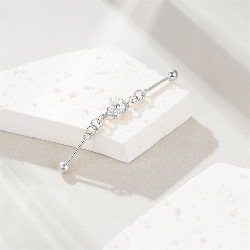 3g Weight Zircon Inlay Material Ear Studs Classification Ear Cartilage Rings & Studs Piercing Type 1 Piece Quantity Daily, Festival Occasion 925 Sterling Silver Material Geometric Pattern Unisex Gender Inlay Design Simple Style Style 1 Piece 925 Sterling Silver Zircon Geometric Ear Studs 22