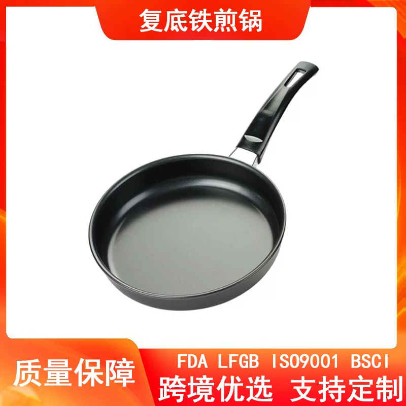 Нескользящая сковорода глубокая, 14–28 см, Egg Pan с ручкой (Black/Coffee), лёгкий вес 0.185 кг