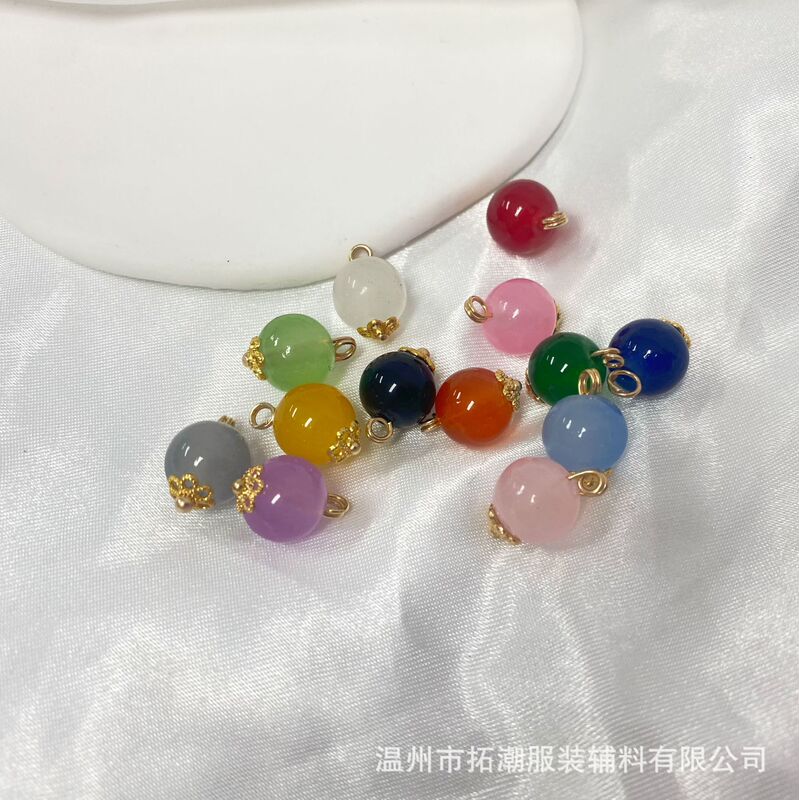 Imitation Jade round colorful national style glass beads button flower holder cheongsam Han clothing Tang suit Chinese style clothing button Imitation Jade round colorful national style glass beads button flower holder cheongsam Han clothing Tang suit Chinese style clothing button