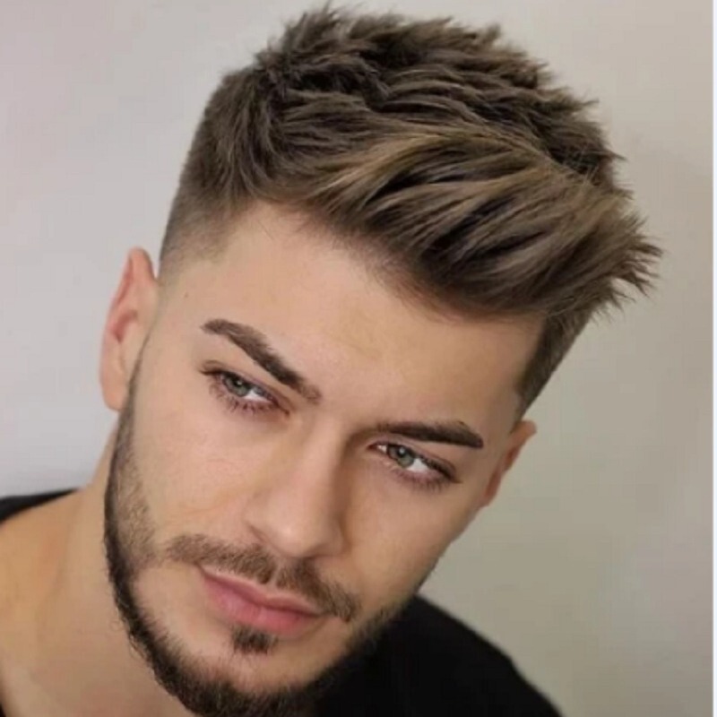European and American Foreign Trade Men's Wigs, Synthetic Fiber Realistic Daily Life Fashion Brown Short Straight Hair Wigs