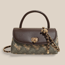 跨境高级质感印花手提包包女韩版百搭潮流链条单肩包女时尚小方包