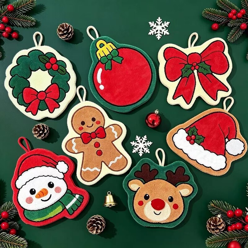 Warm Winter Christmas Coral Velvet Hand Towel, Cute, Absorbent, Quick-Drying, Hanging Type, Thickened, Children's Household Kitchen Towel Warm Winter Christmas Coral Velvet Hand Towel, Cute, Absorbent, Quick-Drying, Hanging Type, Thickened, Children's Household Kitchen Towel