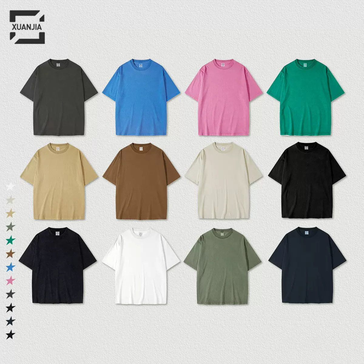 定制男装重磅280G复古水洗做短袖t宽松纯棉男士潮牌恤厂家长袖