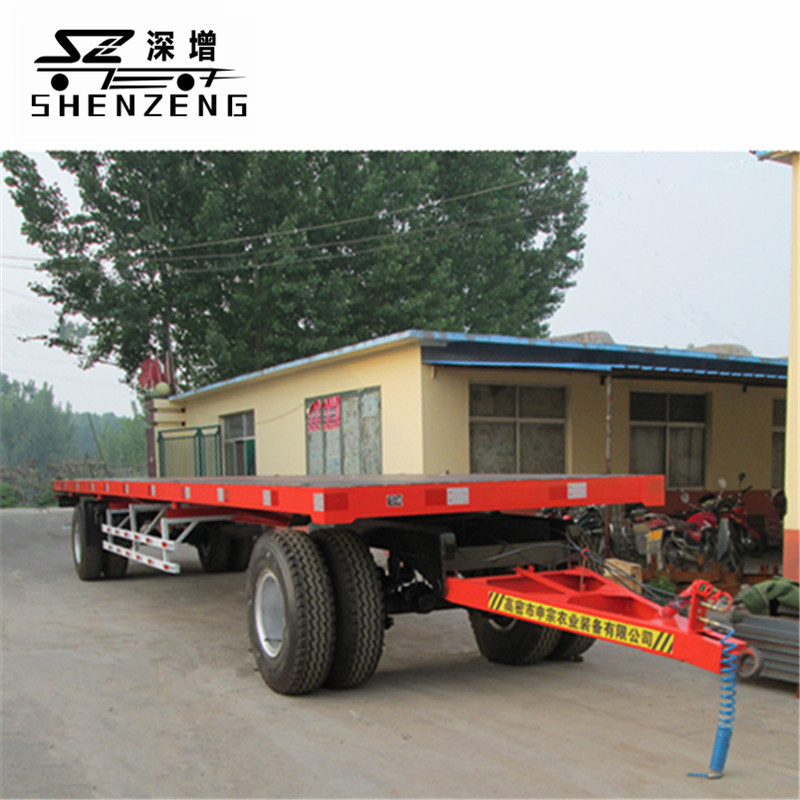 30吨充气平板挂车 重钢平板运输车  搬运设备拖车 重型平板拖挂车