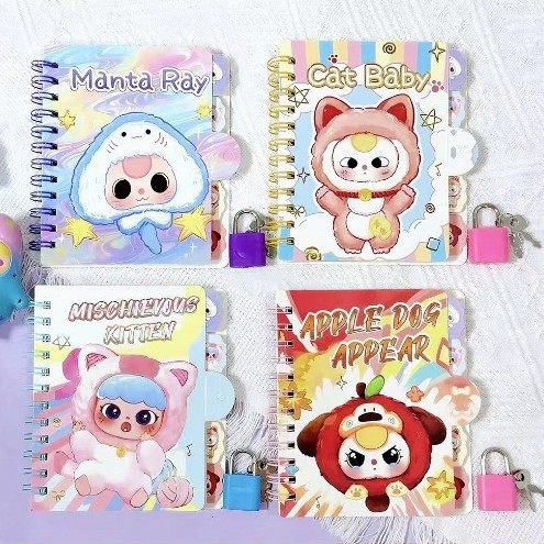 Lindo bebé transfronterizo de tres años libro de bobina cerradura de llave divertido diario secreto de estudiante papelería de alto valor comercio exterior al por mayor