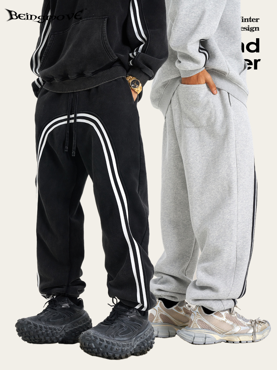 2025 otoño y invierno Europa y América marca de tendencia en línea transfronteriza deportiva de punto pantalones de jersey para hombres con pantalones casuales para hombres