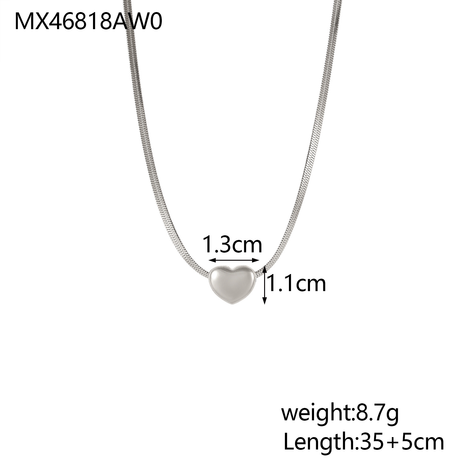 12g Weight Titanium Steel Pendant Material Pendant Necklace Classification Titanium Steel Chain Material cable chain Chain Type 1 Piece Quantity Holiday, Daily Occasion Titanium Steel Material Heart Shape Pattern All Seasons Season Women's Gender Simple Style Style Wholesale Jewelry Simple Style Heart Shape Titanium Steel Cable Chain Pendant Necklace 11