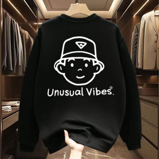 Fashionable Brand High Street Printed Long-Sleeved Sweatshirt for Men 2024 Spring New Heavyweight Round Neck Casual Top Jacket Ins