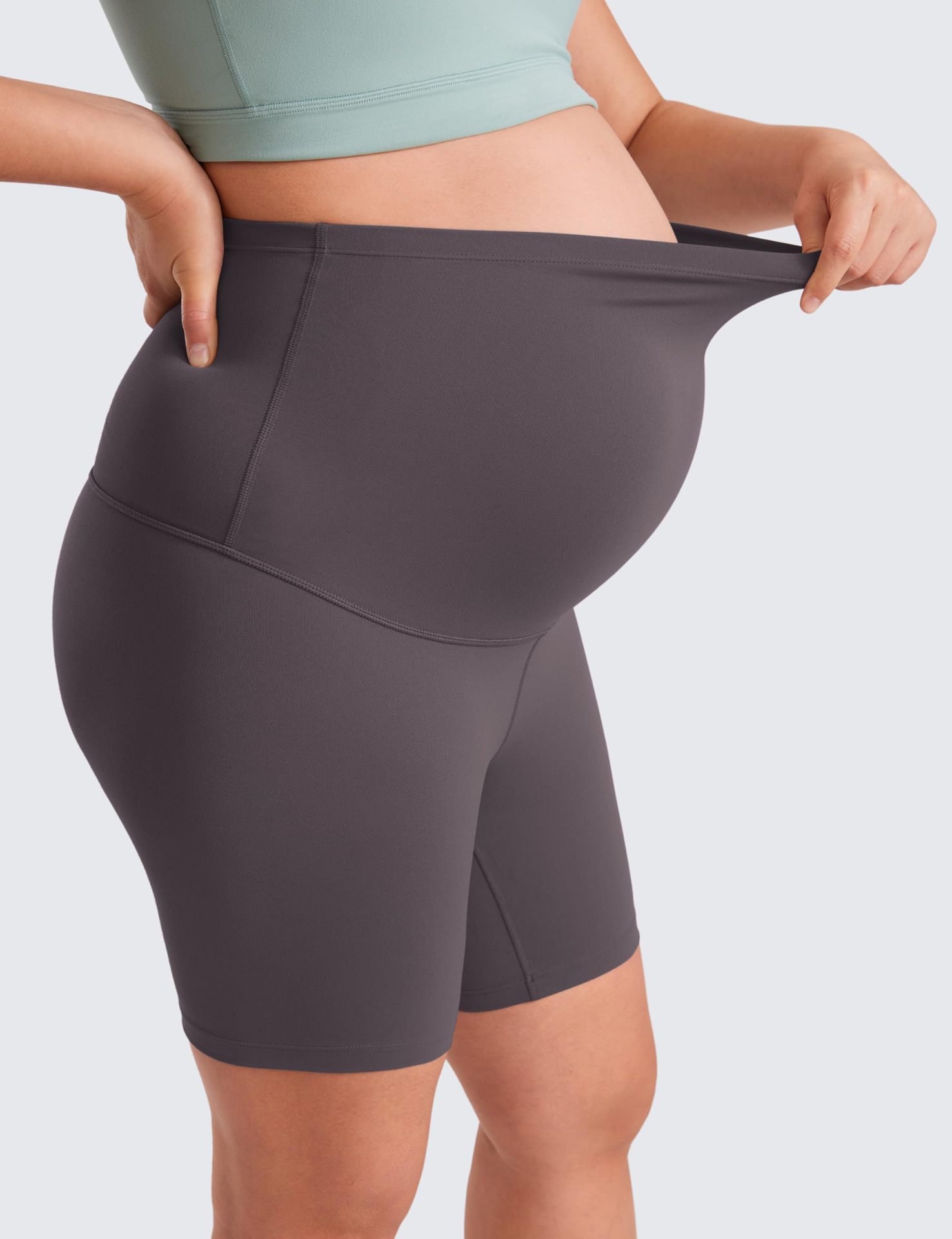 Maternity Capri Yoga Pants Belly-Support Seamless Nylon Maternity Capri Yoga Pants Belly-Support Seamless Nylon