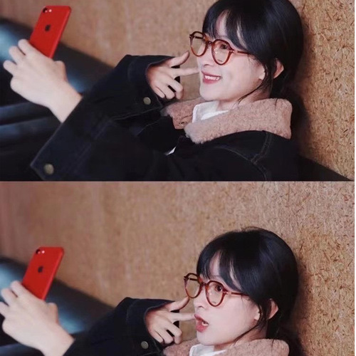 Korean version of internet celebrity flat mirrors for women, literary round myopia glasses frames for male students, trendy anti-blue light glasses frames