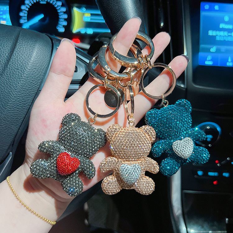 73g Weight Bag Pendant, Keychain Classification 1 Piece Quantity Daily Occasion Alloy, Plush Material Bear, Heart Shape Pattern Women's Gender Cute, Modern Style, Classic Style Style 1 Piece Cute Modern Style Classic Style Bear Heart Shape Alloy Plush Women's Bag Pendant Keychain 11
