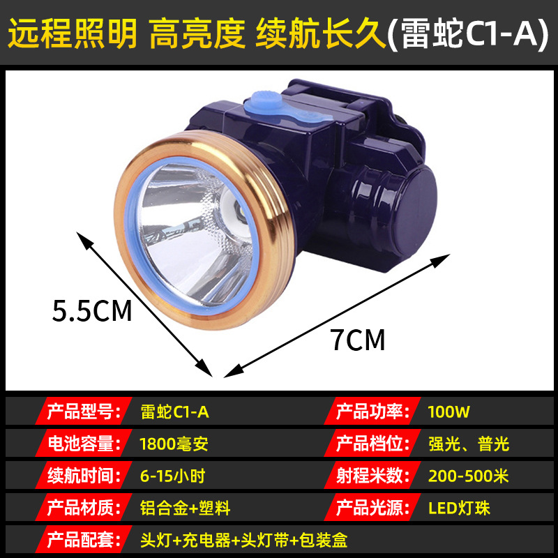 防水夜钓鱼灯户外led灯具强光超亮头戴式长续航充电感应头灯批发详情16