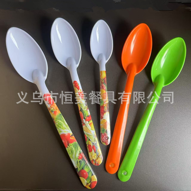 Cubiertos de melamina tenedor y cuchara para ensalada y sopa disponibles en varios colores cuchara grande de melamina