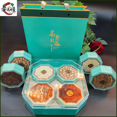 Four Treasures Gift Box American Ginseng Slices Deer Antler Slices Deer Whip Slices Ganoderma Slices Set New Year’s Fair Sale Holiday Gift Wholesale