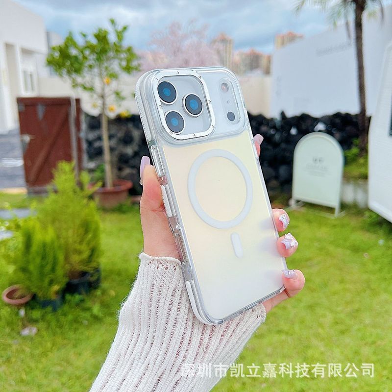 适用iPhone17讯彩渐变磁吸手机壳苹果16PROMAX侧边防滑防摔保护套|undefined